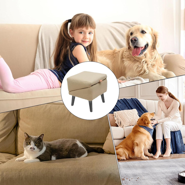 2-in-1 Ottoman Design Dog Ramp Split Dog Staircase Ramp For Dogs Cats Nonslip