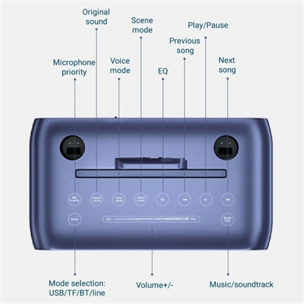 Bluetooth Karaoke Speaker & 2 Wireless Microphones Rechargeable Karaoke Machine