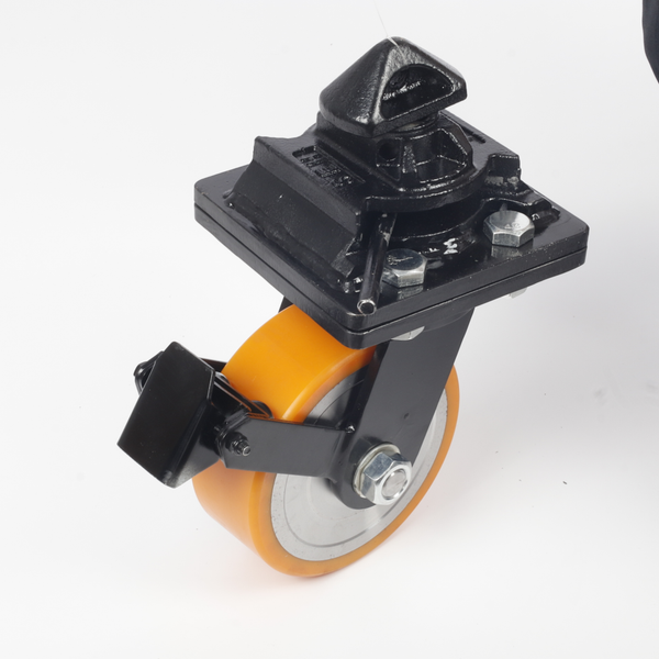 8" Super Heavy Duty ISO Shipping Container Caster Wheels With Directional Lock
