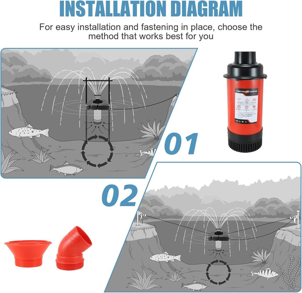Fountain Aerator Large Water Pond Pump 25000GPH Floating Fountain Circulation