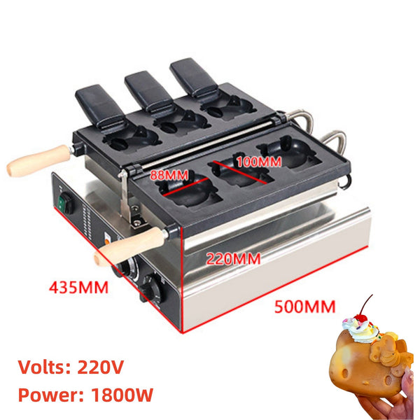 Kitten Shaped Waffle Maker Open Mouth Ice Cream Maker Taiyaki Machine AUPLUG