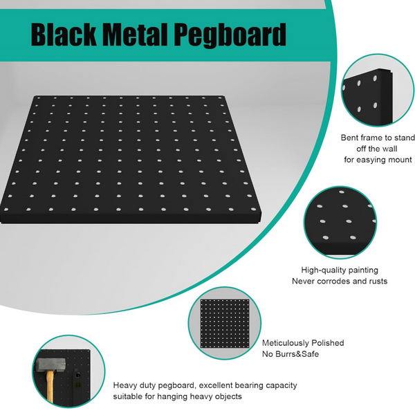 4X Heavy Duty Metal Pegboard Panels Multi-Use Wall Organizer Jewelry Display AU