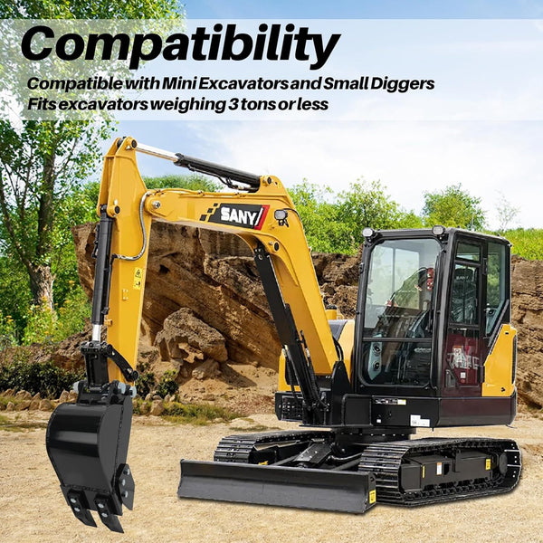 200mm Narrow Digging Bucket For Mini Excavators 7.87in Trenching Attachment