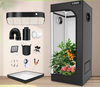 Hydroponics Grow Tent Full Spectrum LED Grow Light Kits Inline Fan Filter System