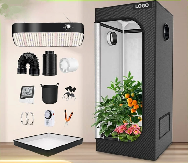 Hydroponics Grow Tent Full Spectrum LED Grow Light Kits Inline Fan Filter System