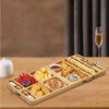 Bamboo Cheese Cutting Board Knife Gift Set Wooden Snack Serving Tray Foldable