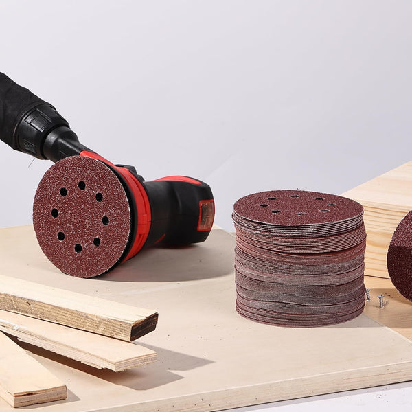 100pcs Sanding Discs 5 Inch 8 Hole Sanding Discs Grits 80 -3000 Sanding Pad