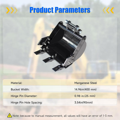 Digging Bucket for Mini Excavator 400mm Trench Buckets Fit 1-1.8 Tons Excavator