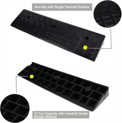 Rubber Curb Ramp Kerb Driveway Threshold for Cars Motorcycles Wheelchairs & Pets