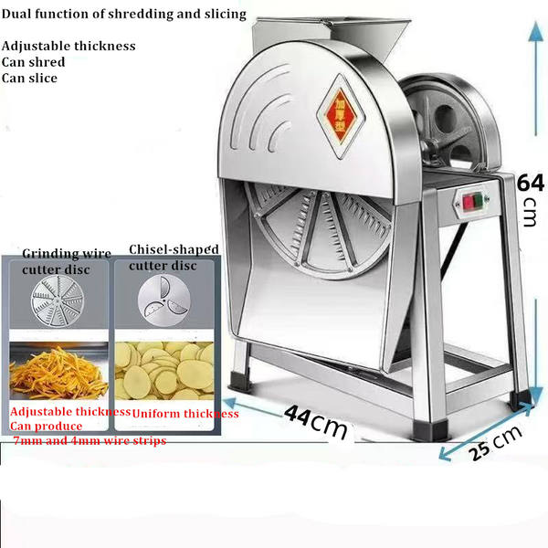 Commercial Electric Vegetable Fruit Slicer Potato Carrot Striping 500kg/h 2-IN-1