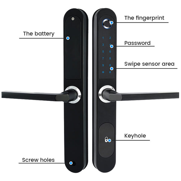 Fingerprint Door Lock Tuya APP Control Smart Slim Lock Electronic Door Lock AU
