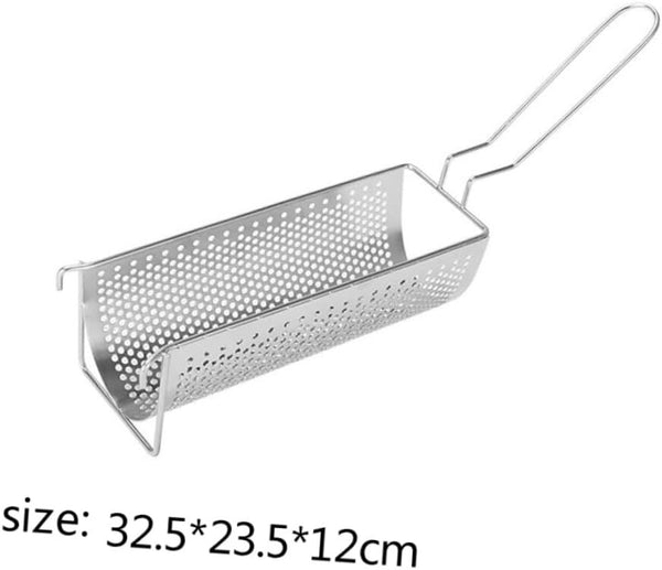 Stainless Steel Fried Baskets Long Fry Potato Chip Container for French Fries