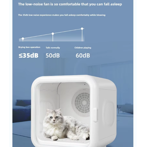 68L Pet Hair Dryer Box Automatic Smart Cat Dog Hair Dryer Grooming 360° Heater