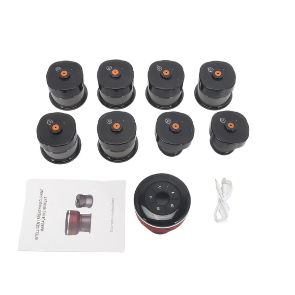Electric Cupping Therapy Smart Scraping Massager Set 8 Massage Cups Red Light