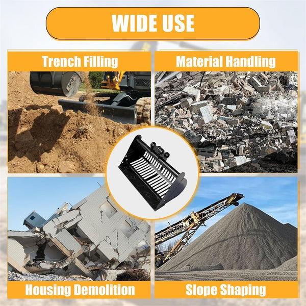 800mm Excavator Screening Bucket Soil Sieving Bucket with Pins for Small Digger