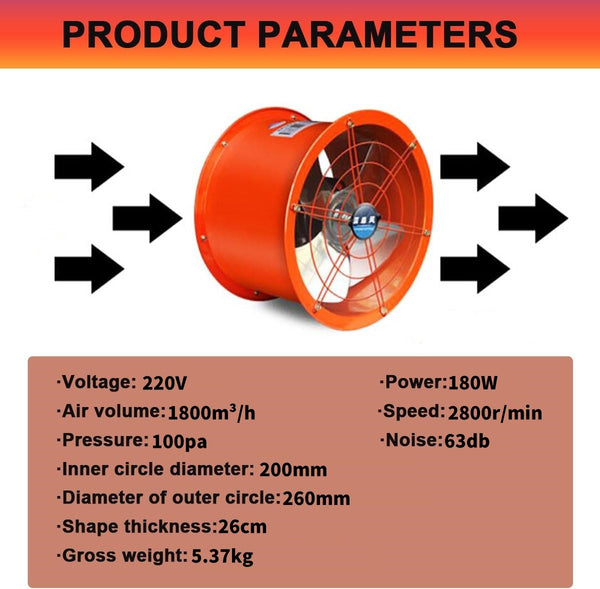 Explosion Proof Axial Flow Fan Silent Exhaust Fan Suction Blower Ventilation AU