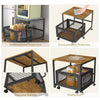 Mini Bar Fridge Beverage Cooler Drinks Refrigerator Stand with Drawer Cart Home