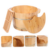 Wooden Foot Bucket Foot Basin with Lid Foot Massagers Soaking Basin Pedicure Tub