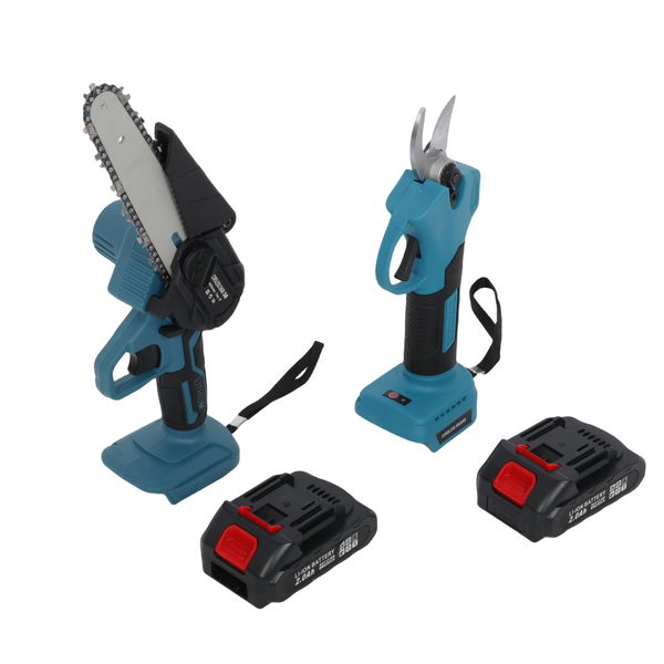 Mini Chainsaw & Pruning Shears Electric Saw Brushless Pruner Cordless Combo AU