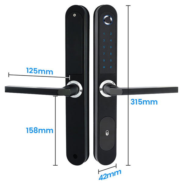 Fingerprint Door Lock Tuya APP Control Smart Slim Lock Electronic Door Lock AU