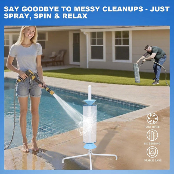 Pool Cartridge Filter Cleaning Stand Fits for 3/4/6Inch Swimming Pool Cartridges