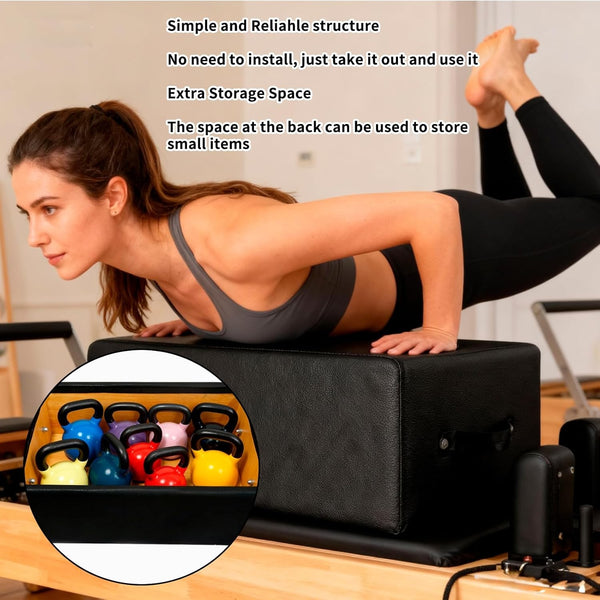 Pilates Reformer Sitting Box Leather Cover for Core Strength and Flexibility