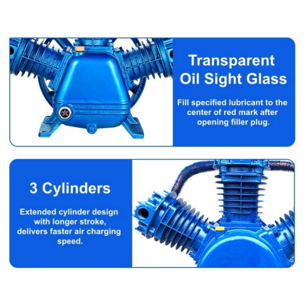 3 Cylinder Air Compressor Pump Head Iron Air Compressor Pump Replacement Parts