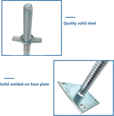 4 Pcs Scaffolding Adjustable Leveling Jack Steel Screw Large Bearing Capacity