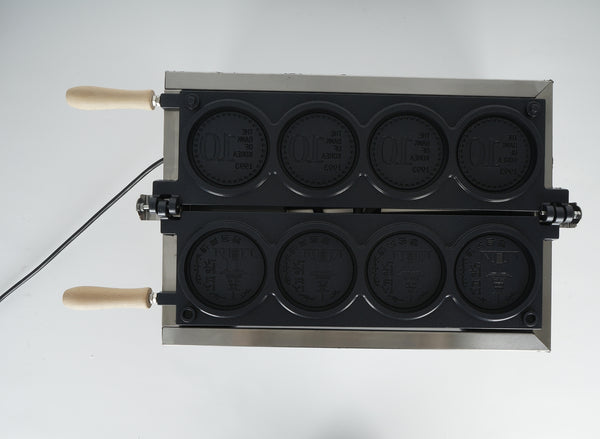 Professional Electric Round Waffle Iron w/ Nonstick Coating & Manual Thermostat