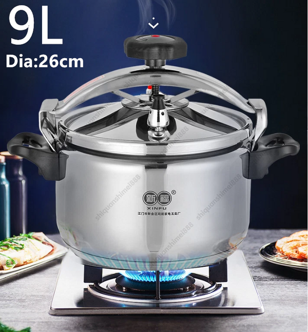 9L Pressure Cooker Explosion-Proof One Hand Locking 304 Stainless Steel Cooker