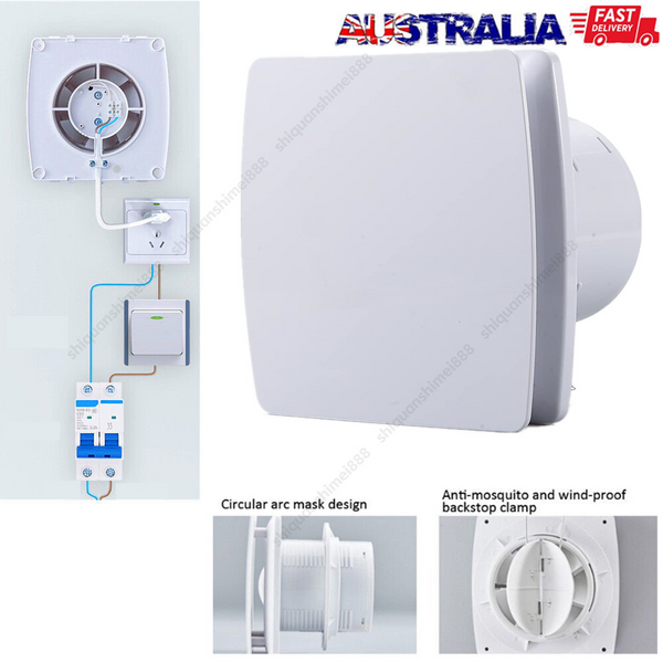 Exhaust Fan 6" Ventilation Fan Window Wall Mount Vent Fan for Kitchen Bathroom