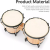 Bongo Drums 6”7” Wood Percussion Bongos for Kids Adults Beginners Natural Finish