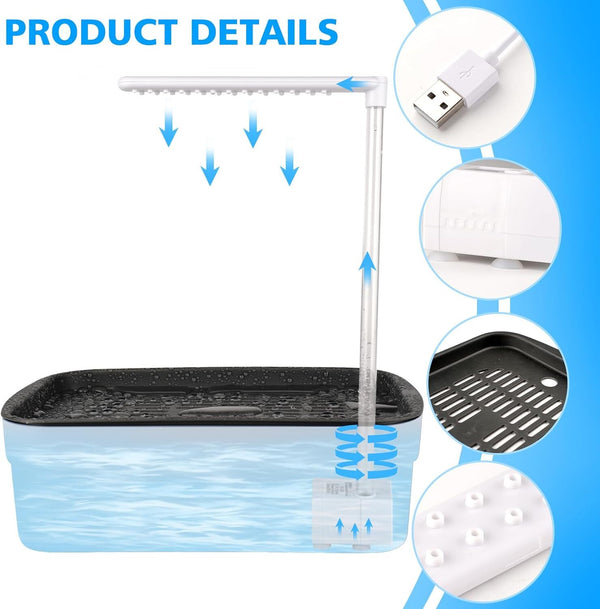 Automatic ABS Bird Bath Shower with Circulating Faucet Parrot Bathtub Cockatiel