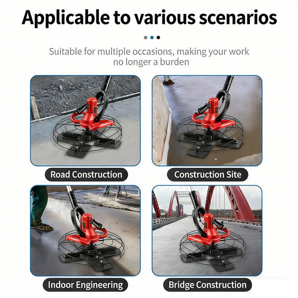 Electric Concrete Trowel with Extension Rod Wall Smoothing Polishing 6 Speed