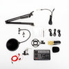 Podcast Studio Equipment Kit F998 Live Sound Card Audio Mixer w/ Mic 3m Earphone