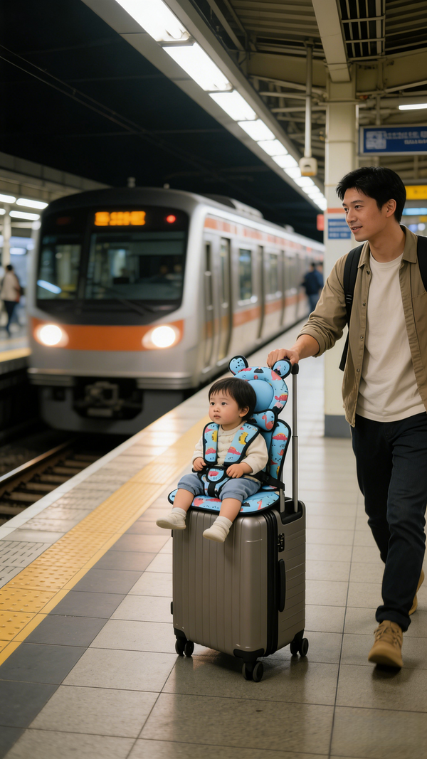 Foldable Travel Seat for Kids Toddlers Ride-On Suitcase Flight Child Carrier