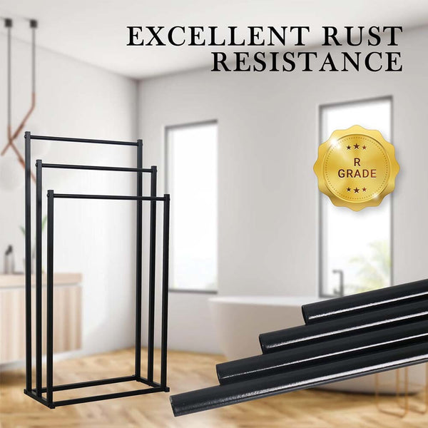 Metal Towel Rack Bathroom Freestanding Drying Shelf Storage Shower Caddy Rack