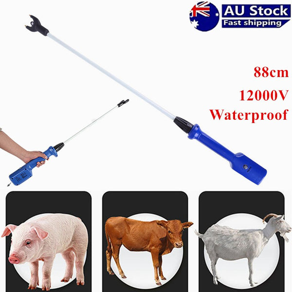 Handheld Cattle Prodder Stock Prod Rechargeable 12000V Electric Shock Pig Sheep
