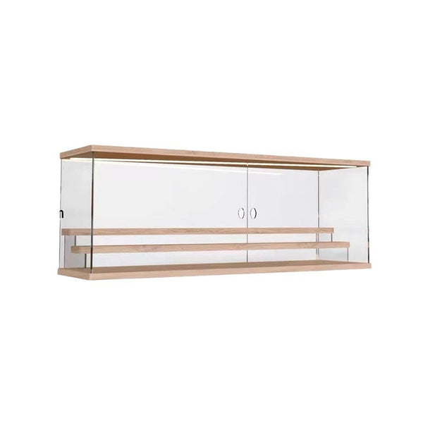 Acrylic Display Case Dustproof Clear Box LED Light 60cm For Figure Car Model Toy
