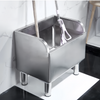 Commercial Mop Sink Stainless Steel Utility Sink Floor Mounted 45*41*55cm w/Leg