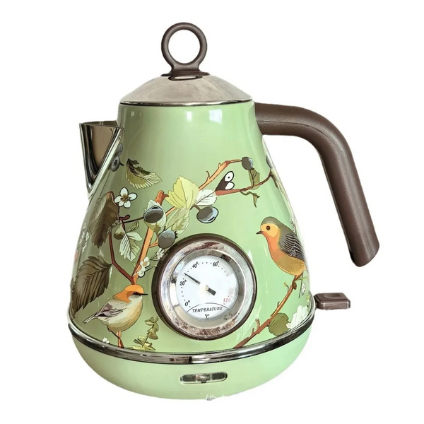 1.7L Retro Style Electric Kettle 1850W Fast Water Boiling Auto-Off Thermometer