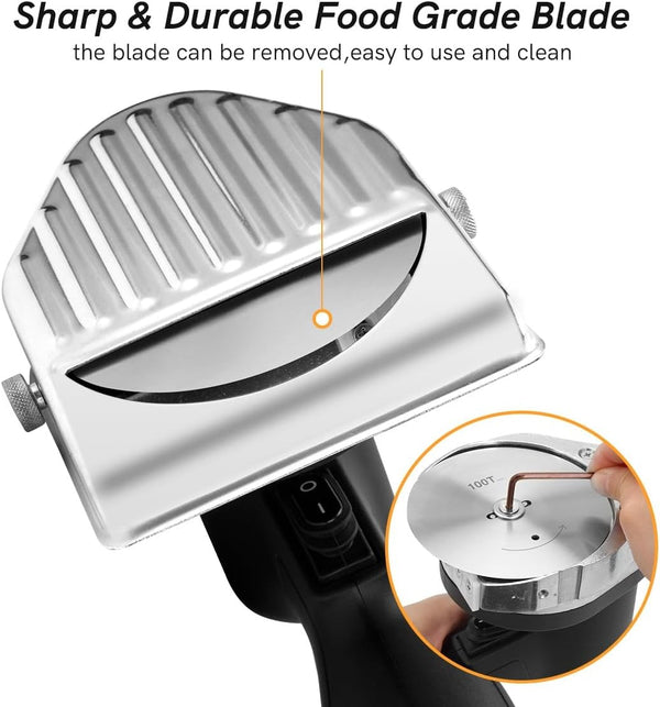 80W Electric Cordless Kebab Meat Slicer Doner Shawarma Gyros Cutting 2 Battery