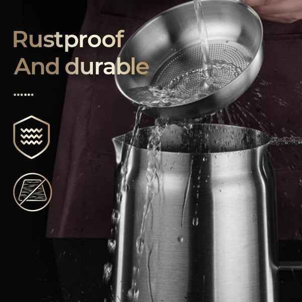 2L Stainless Steel Oil Filter Pot Deep Fryer Pot Oil Tank Kettle for Oil Storage
