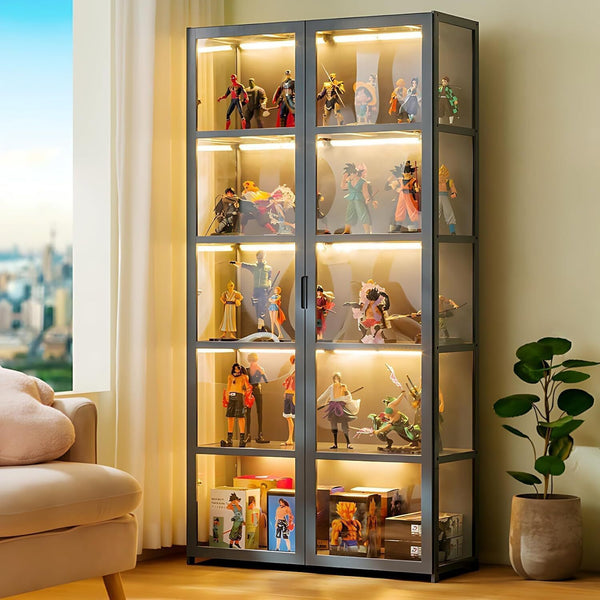 Figures Showcase Lego Display Cabinet w/ Acrylic Door Clear Bookshelf 4/5 Tier