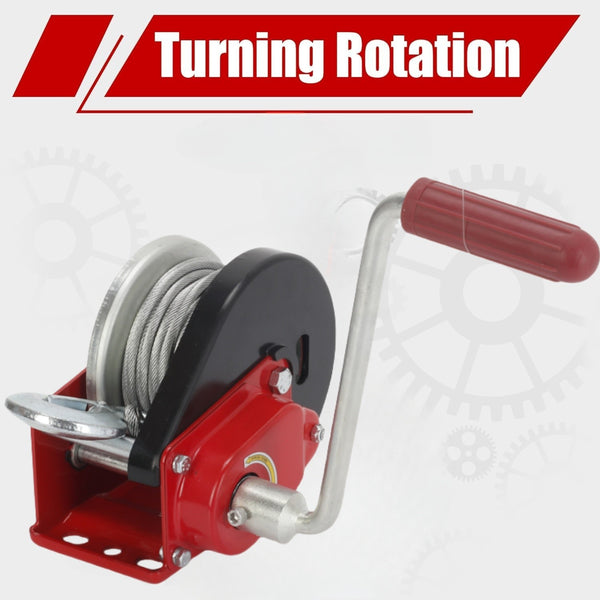 Automatic Brake Hand Winch 1500LB Boat Trailer Winch with 10M Steel Wire AU