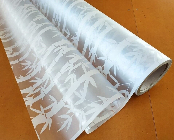 90cmx5m Frosted Window Privacy Film Glass Removable Privacy Film Bamboo Pattern