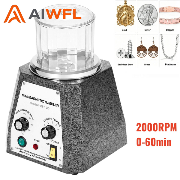 Magnetic Tumbler Surface Polisher Jewelry Finish Machine 2000RPM 4-Speed