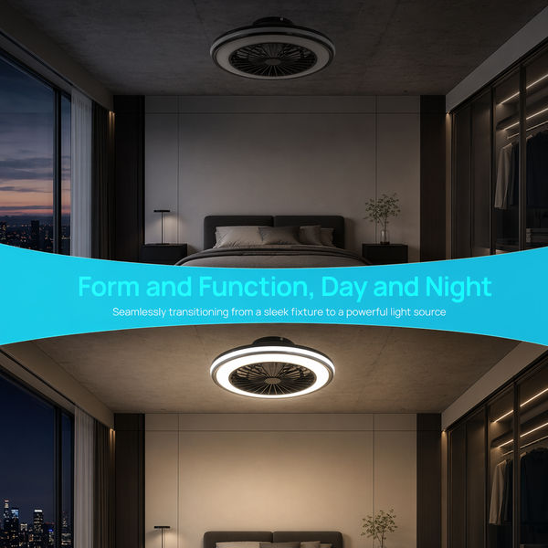 Modern Ceiling Fans Light LED Lights 6 Speeds App + Remote Control 3000K-6000K