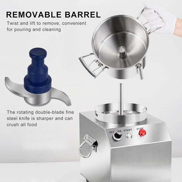 Commercial Food Processor Fritter Machine 1500W 10L Stainless Steel Meat Mincer