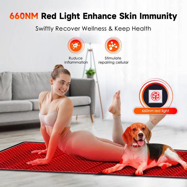 960pcs LED 660mm&850mm Near Infrared Red Light Therapy Mat For Body Pain Relief